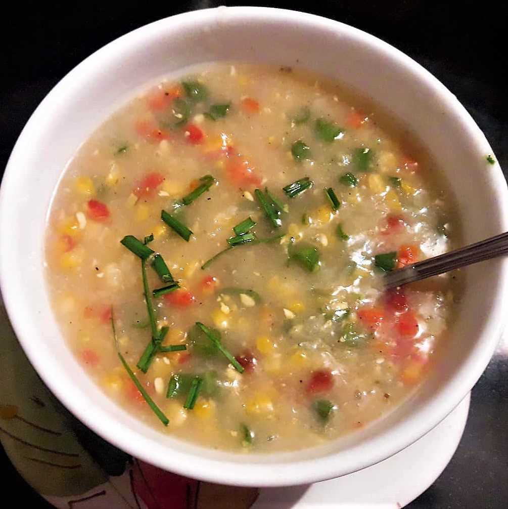 Vegetable Corn Soup - Made Fresh at home from scratch