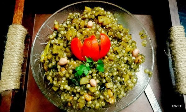 Transfer the Navratri Vrat Sabudana Khichdi Recipe to a bowl and garnish with fresh coriander leaves and serve hot.