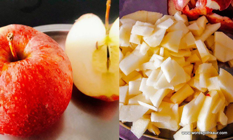 Apple Chopped for Rice Kheer