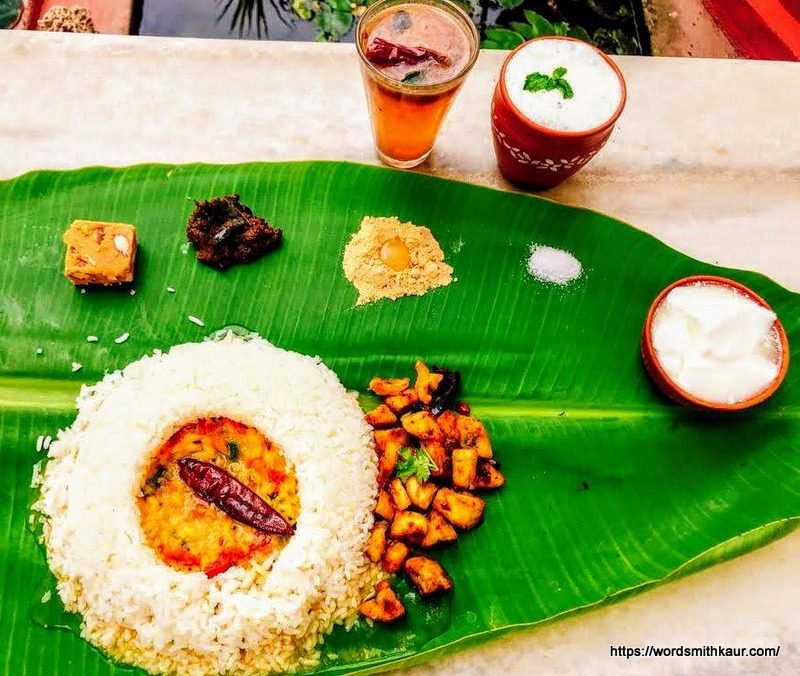 Andhra Meals served on a Banana Leaf