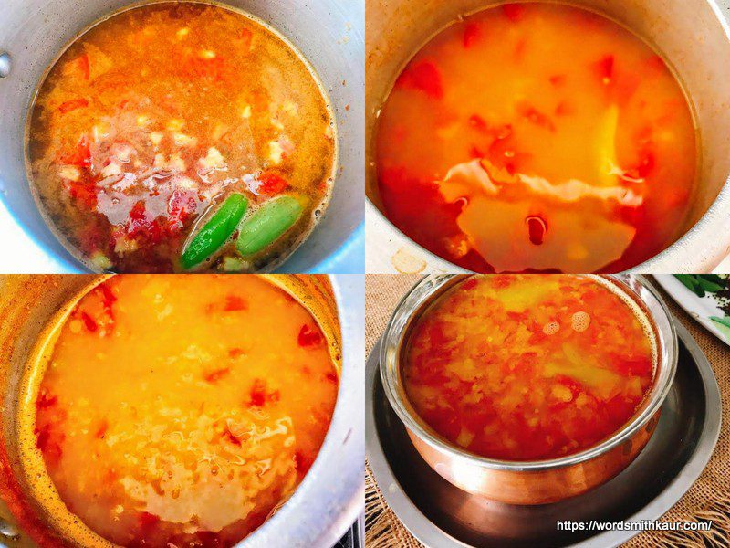 Andhra Tomato Pappu or Tomato Dal Boiled
