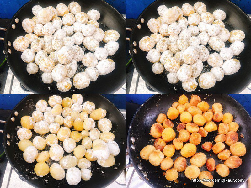 Baby potatoes pan fried