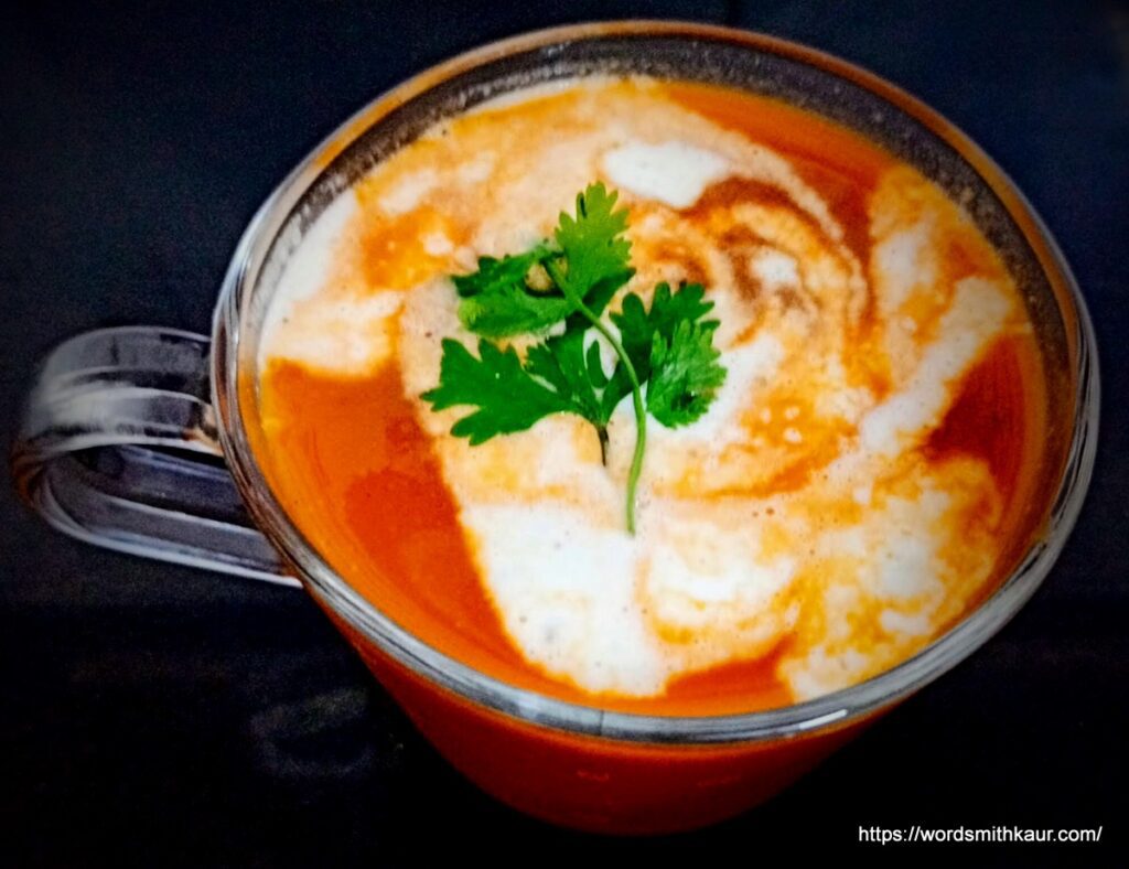 Cream of Carrot and Bottle Gourd Soup 