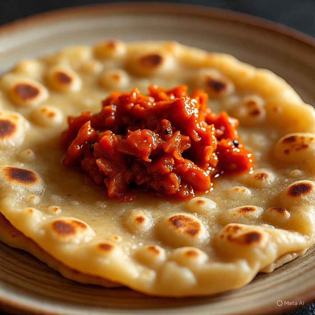 Gujarati Thepla with Andhra Spicy pickle