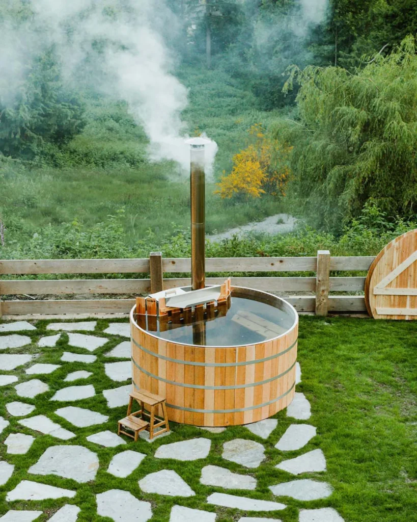 wood fired bath tub