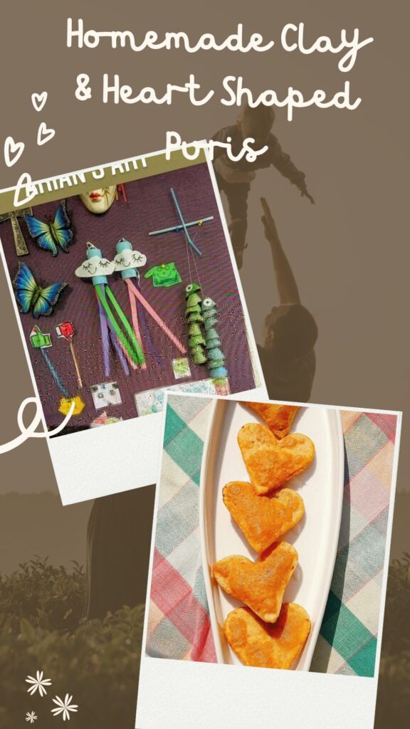 Artwork with Hmemade Clay and Heart shape Puris