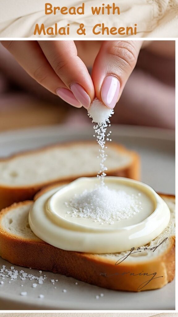 Favourite breakfast Bread with Malai Cheeni