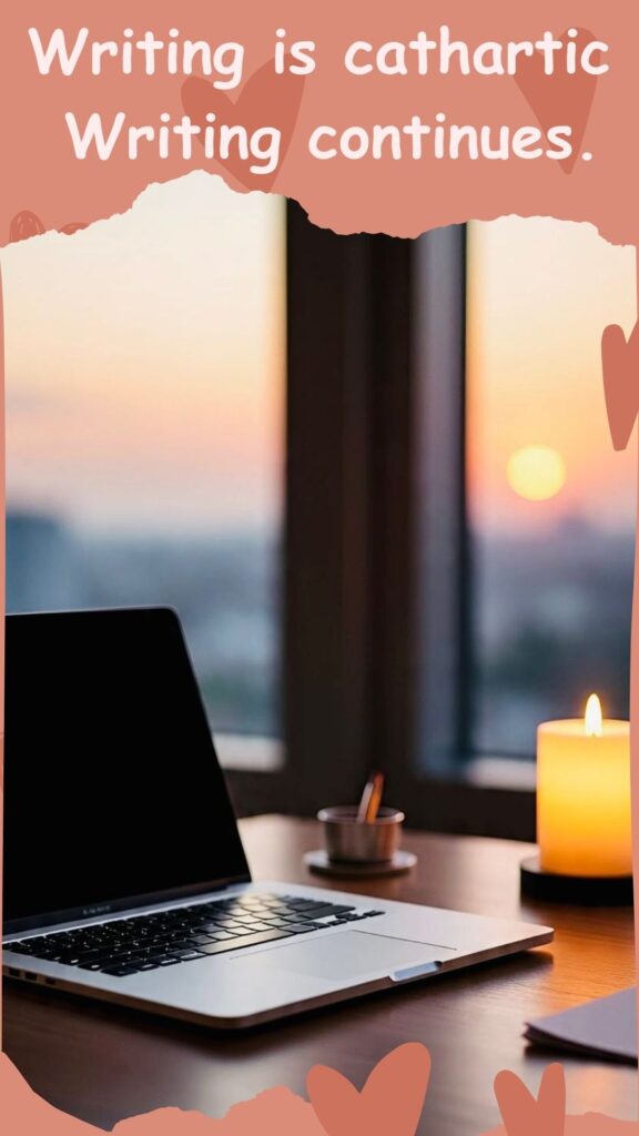 Writing is cathartic. Writing Continues