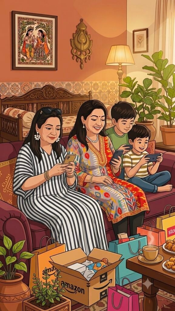 Online shopping family